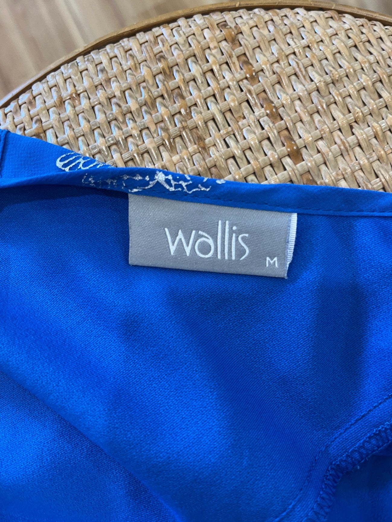 Wallis Blouse Blue with Butterfly Pattern Medium