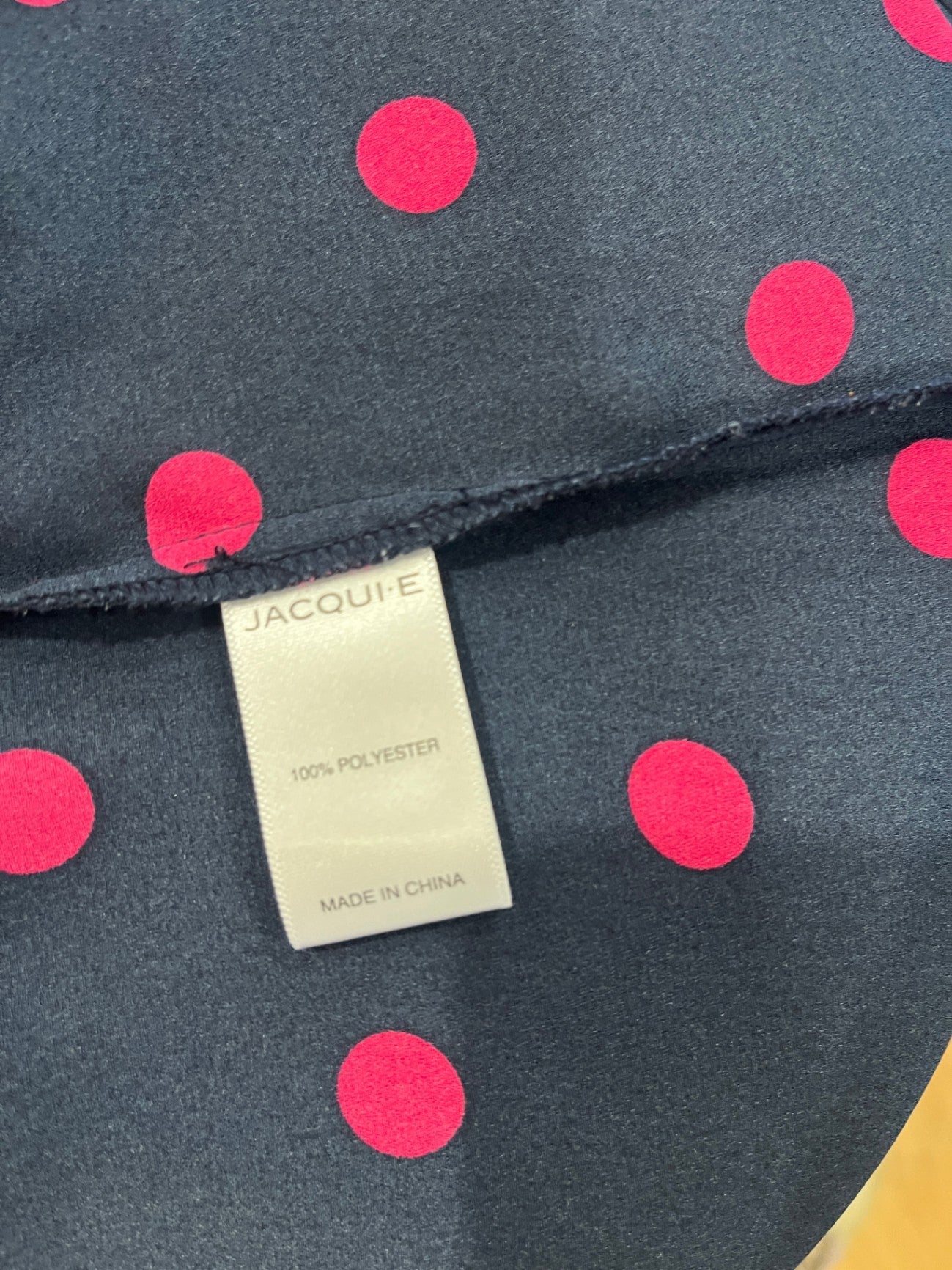 Jacquie Blouse Navy blue with Pink Polka Dots Size 12