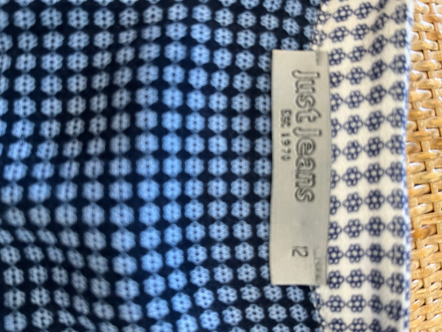 Just Jeans Blue Boho Blouse Size 12 