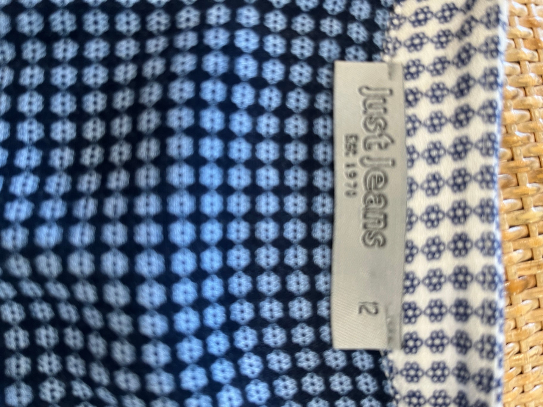 Just Jeans Blue Boho Blouse Size 12 