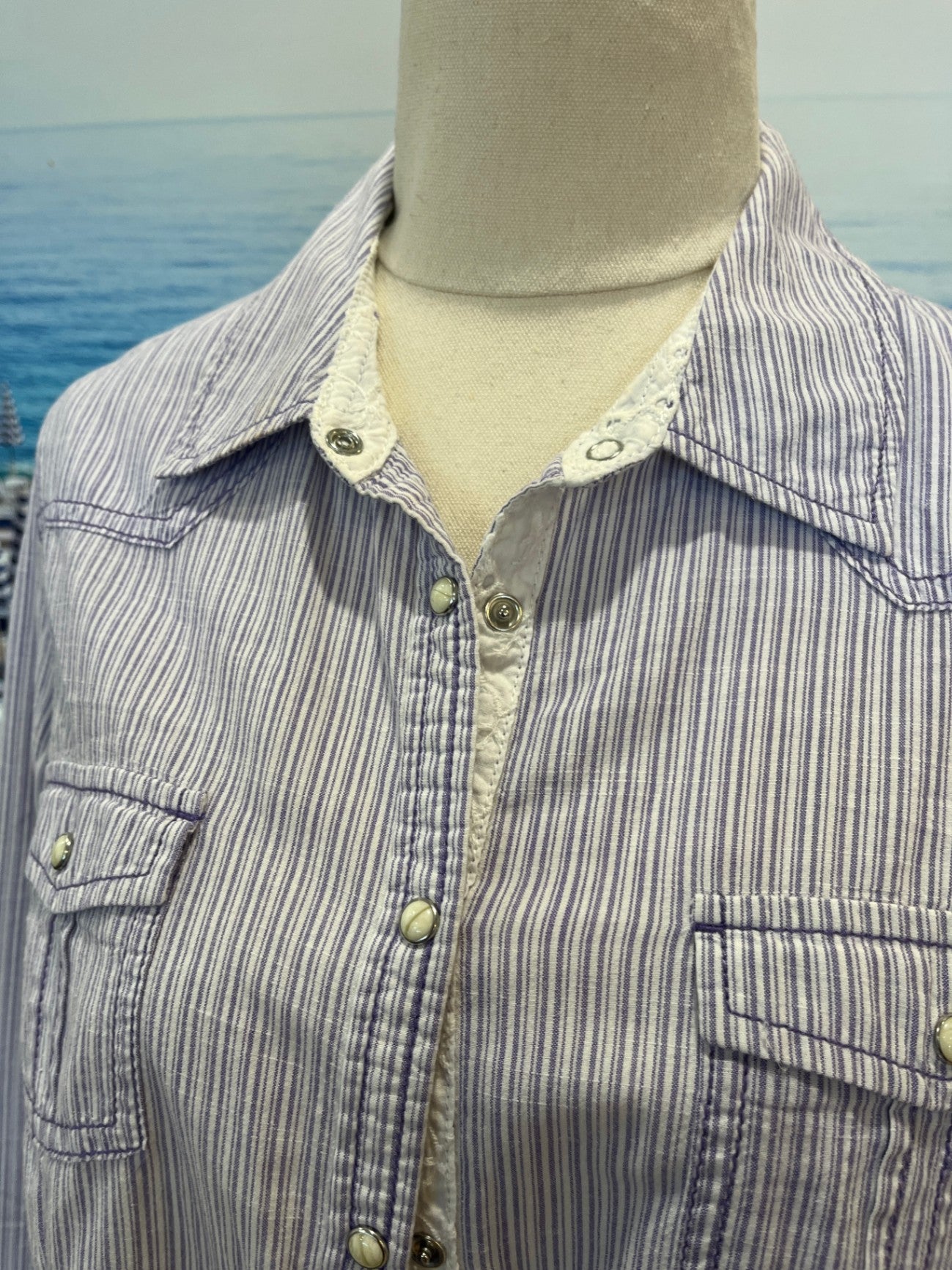 Indigo Collection Cowboy Shirt Lavender/Cream