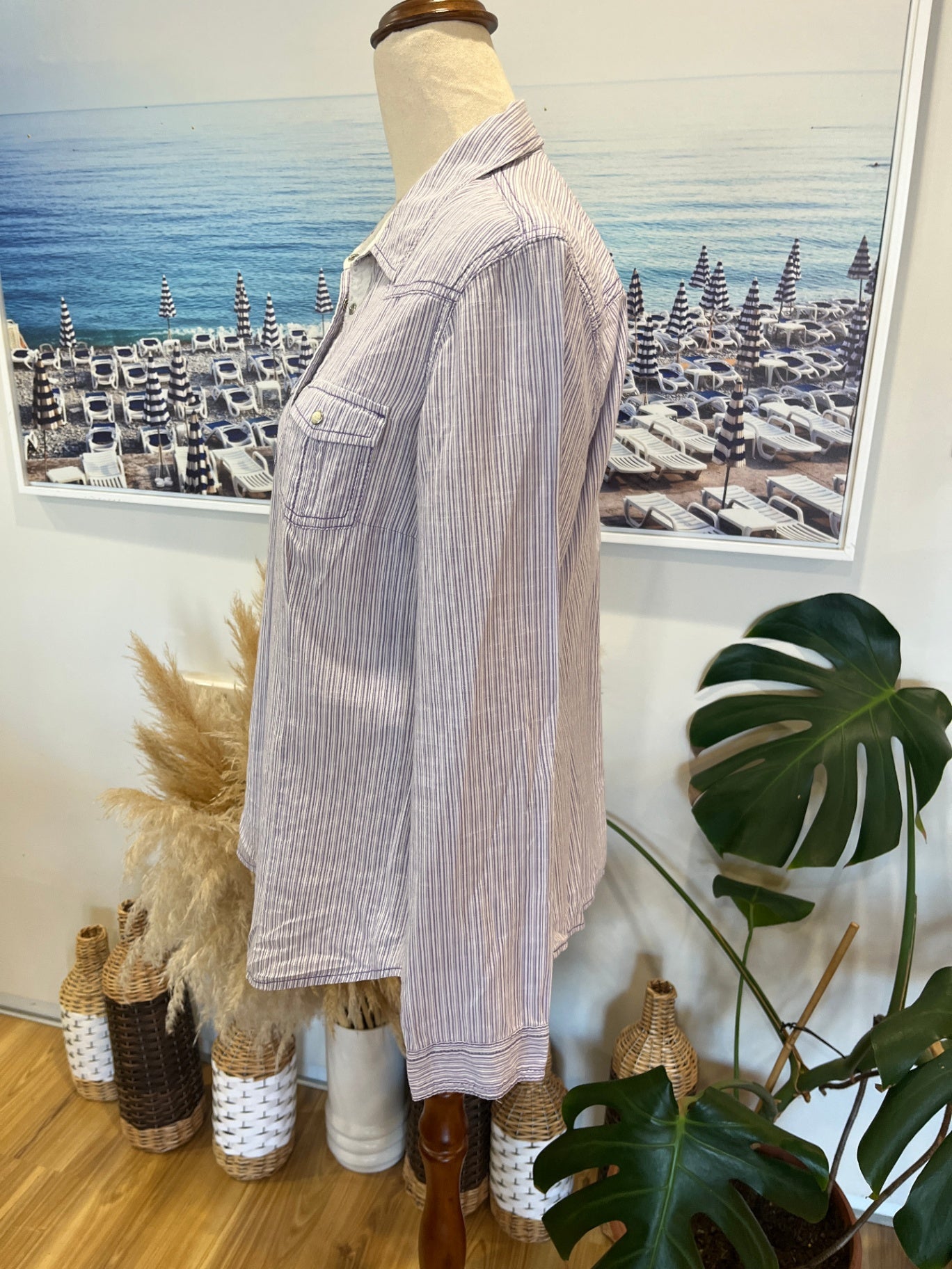 Indigo Collection Cowboy Shirt Lavender/Cream