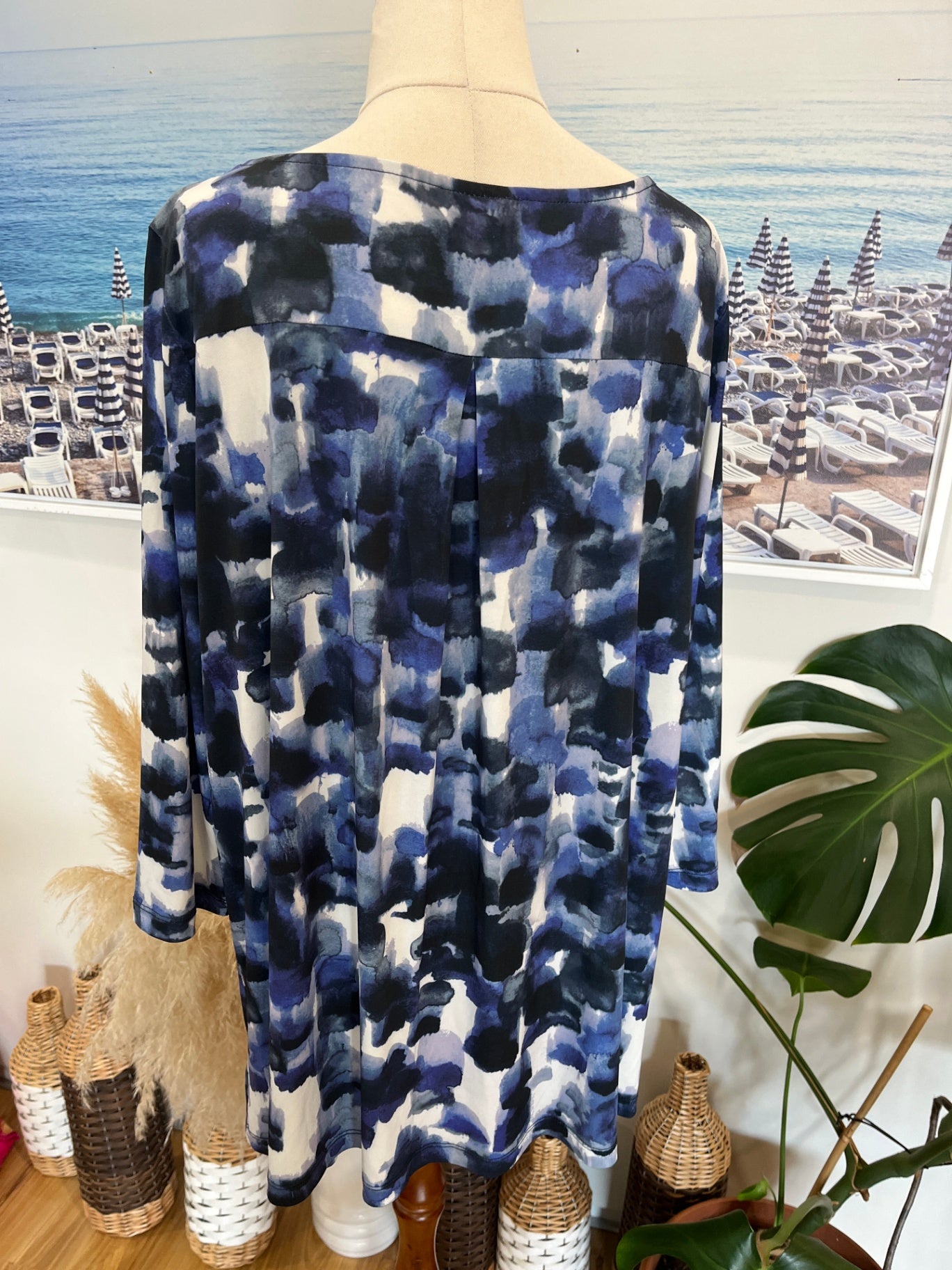 TOGETHER Top Blue and White Size Large