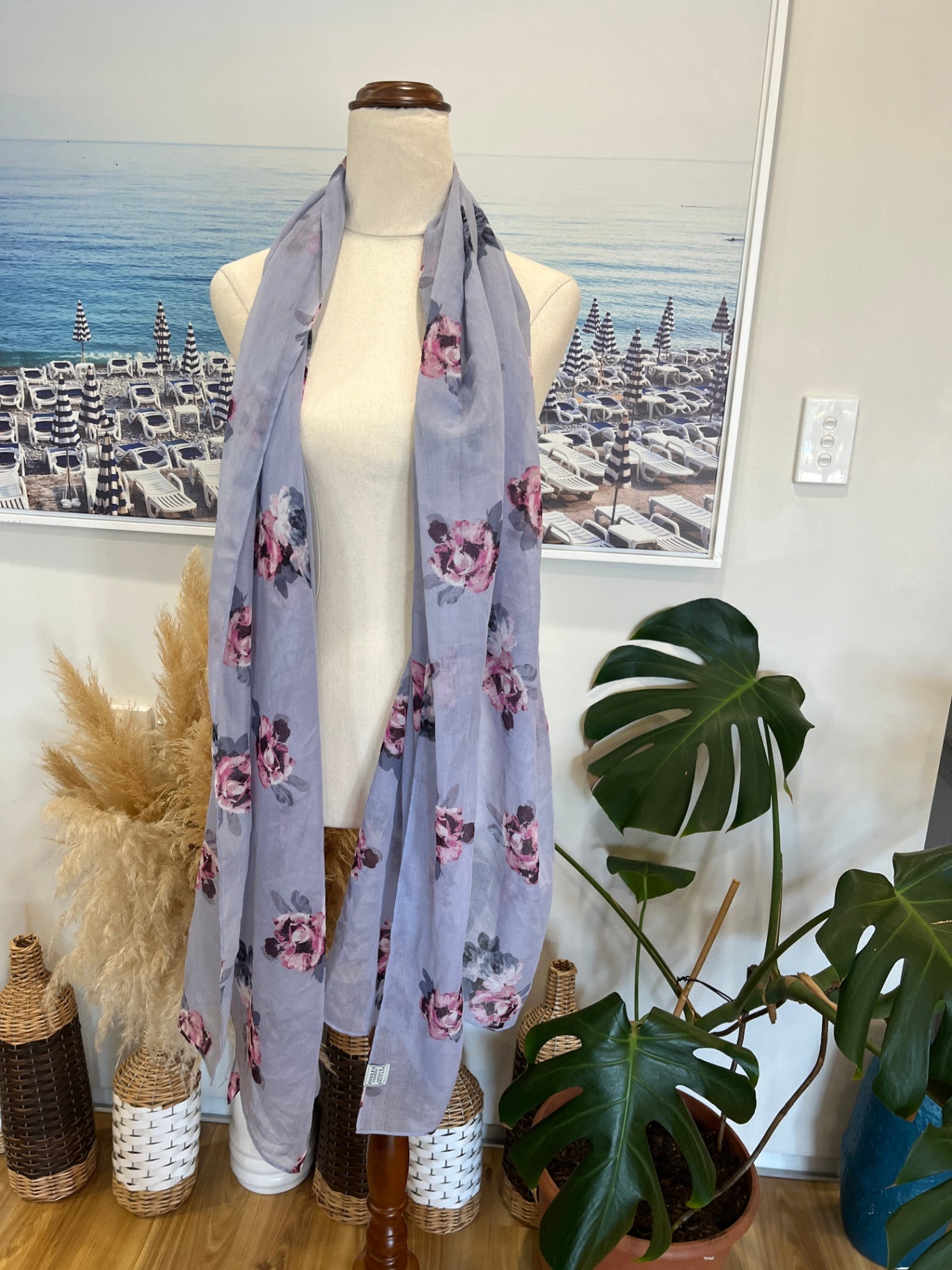 Joules Scarf Blue Floral