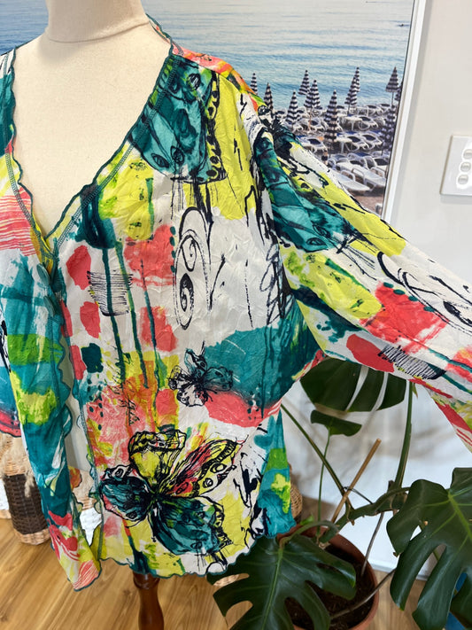 [SALE] Eaton Top Multicolored with Butterfly Design Size 24