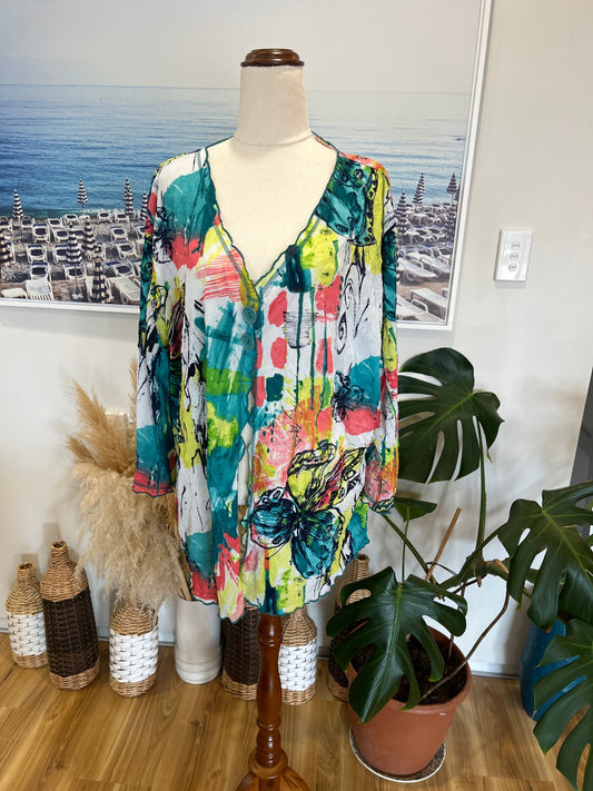 [SALE] Eaton Top Multicolored with Butterfly Design Size 24