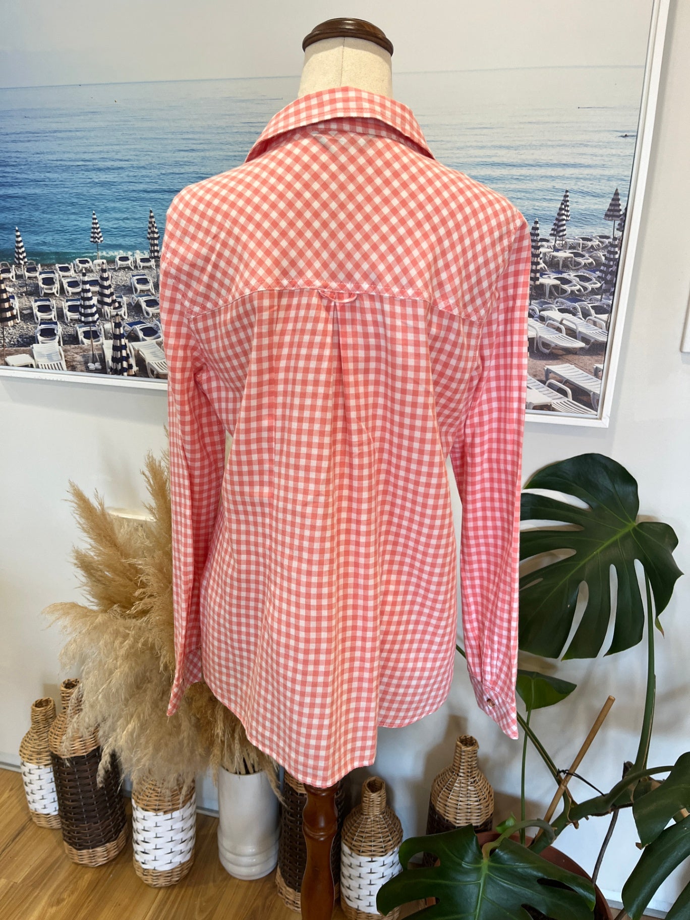 M&S Collection Shirt 12 Pink and White