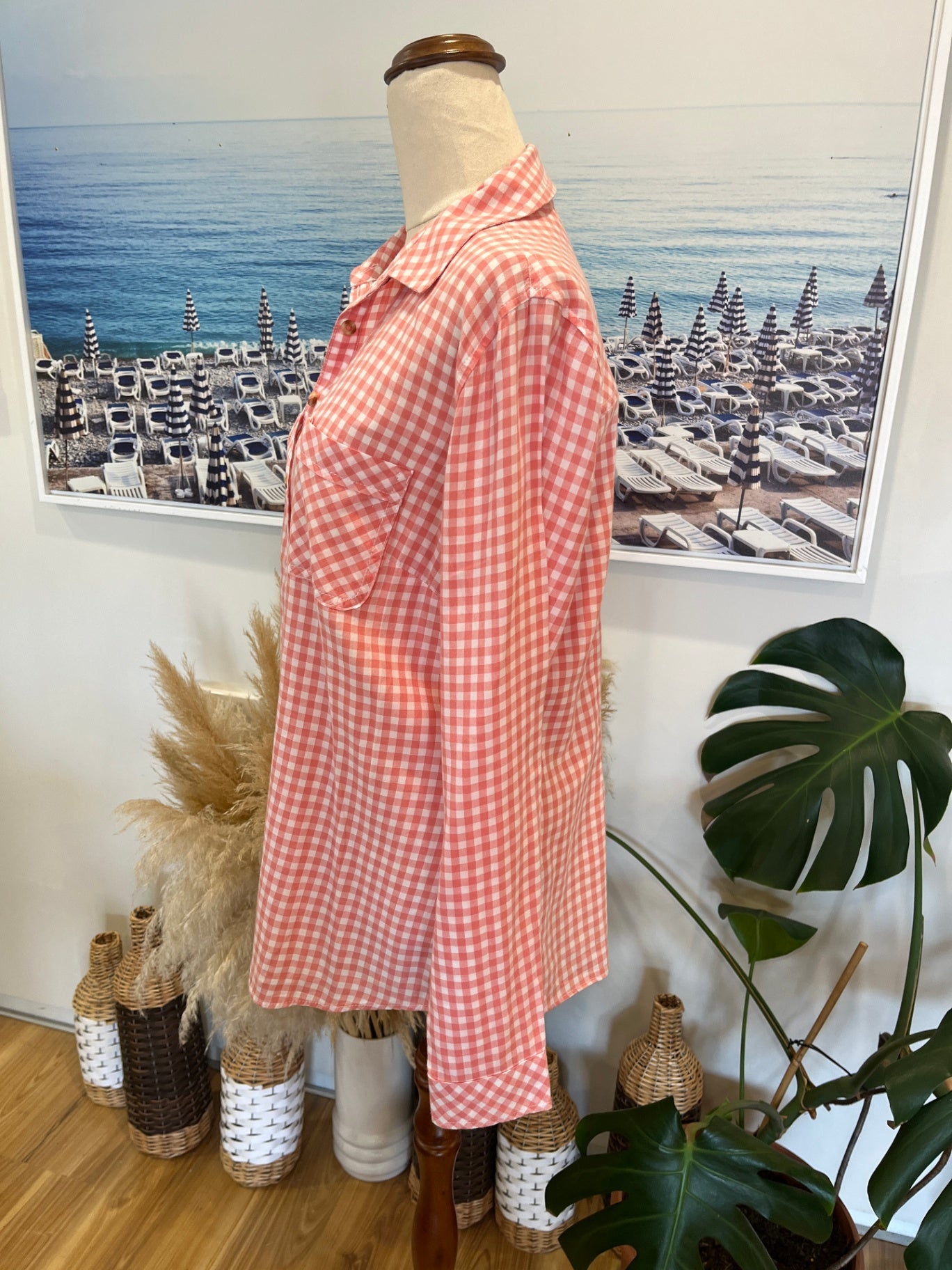 M&S Collection Shirt 12 Pink and White