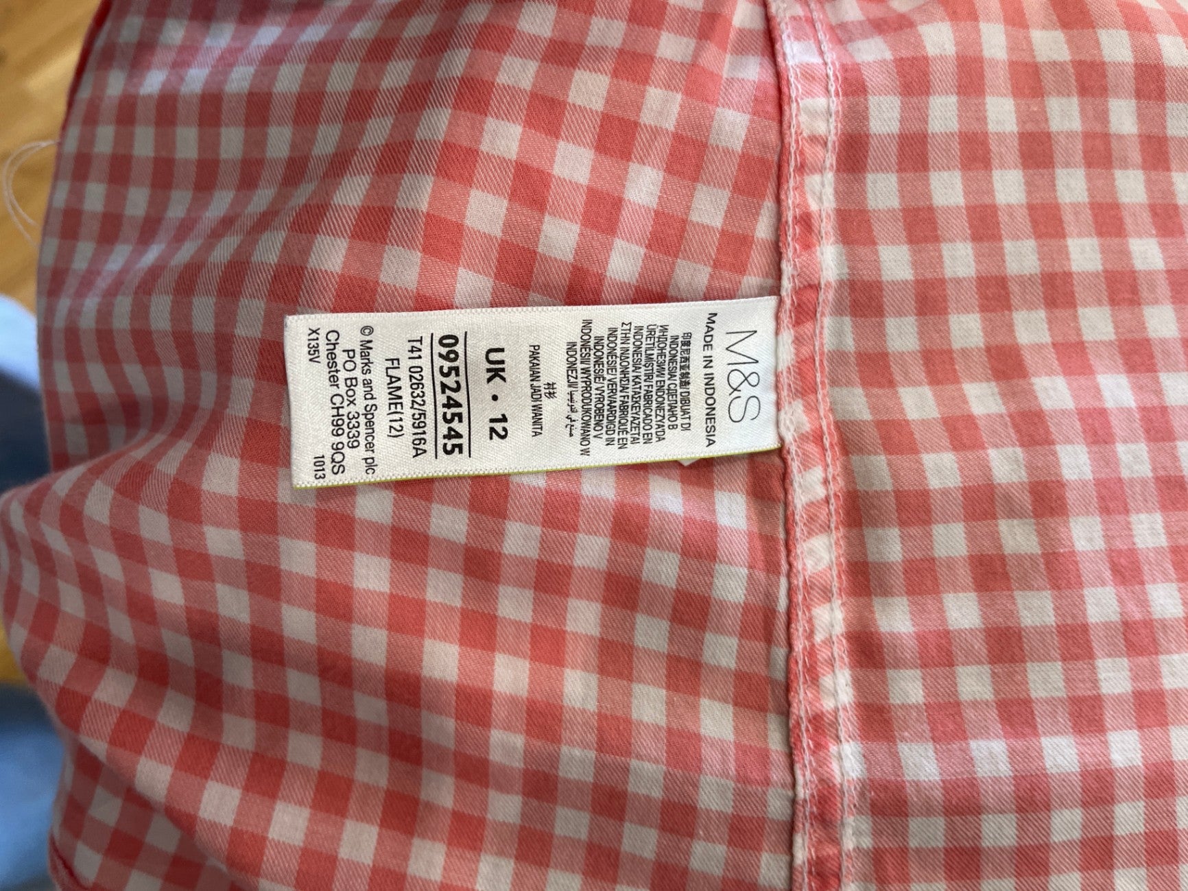 M&S Collection Shirt 12 Pink and White