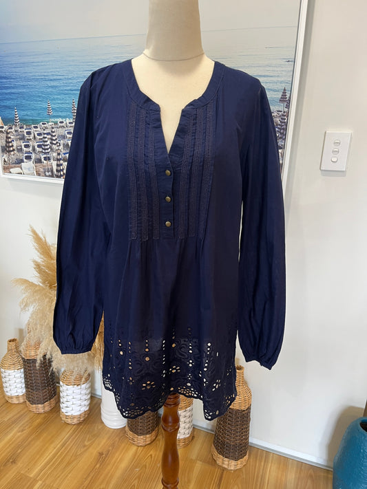 [SALE] M&S Collection Blouse Navy Blue Size 12