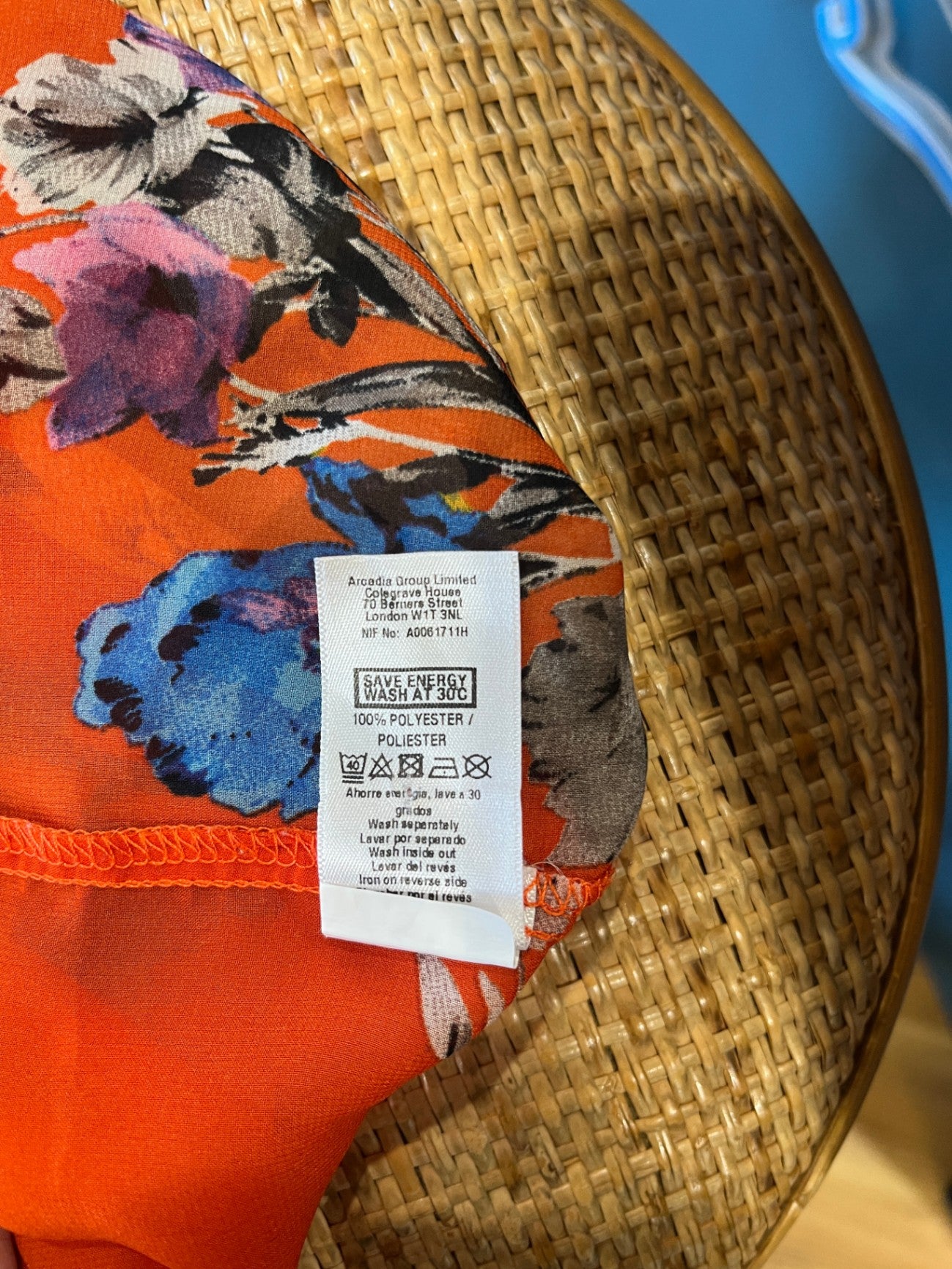 Wallis Orange Blouse Medium 100% Polyester