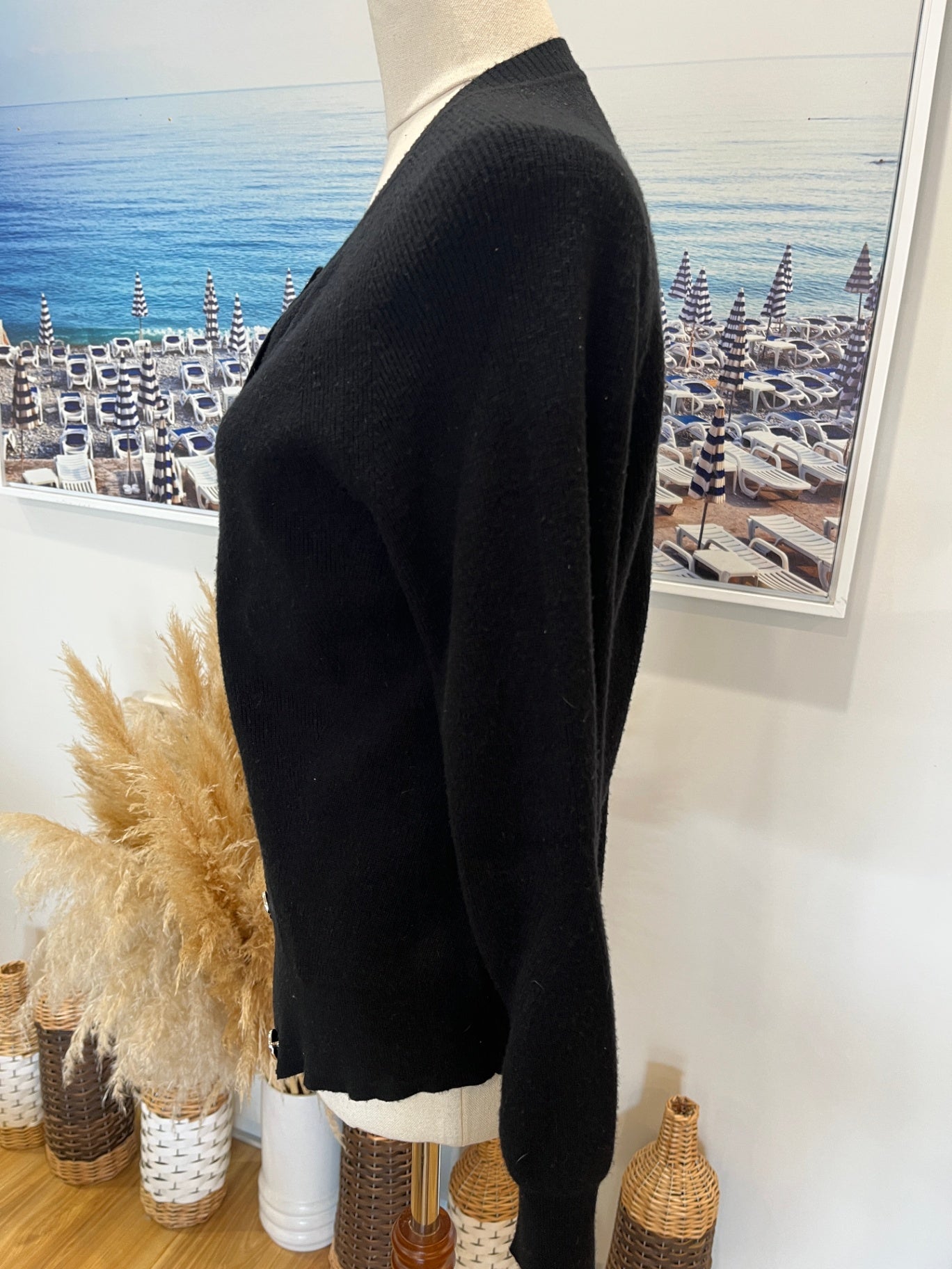 M&S Collection Black Cardigan with Gold Buttons