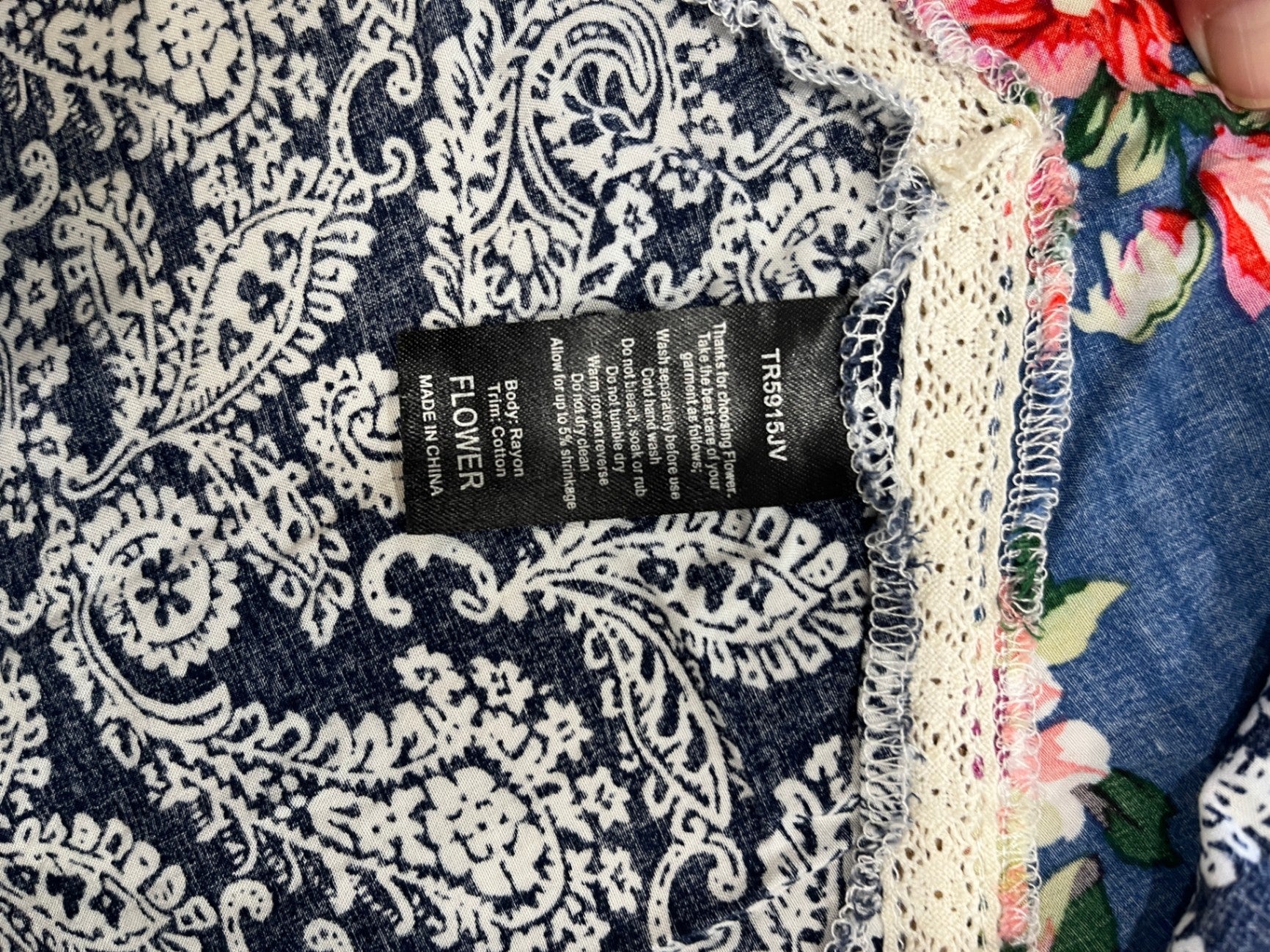 FLOWER Blue Boho Dress Size 8