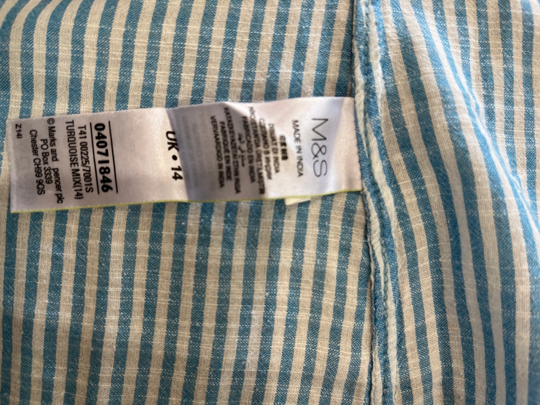 M&S Woman Shirt with Blue and White Stripes Size 14