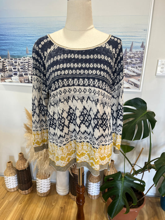 [SALE] White Stuff Navy Mustard Top
