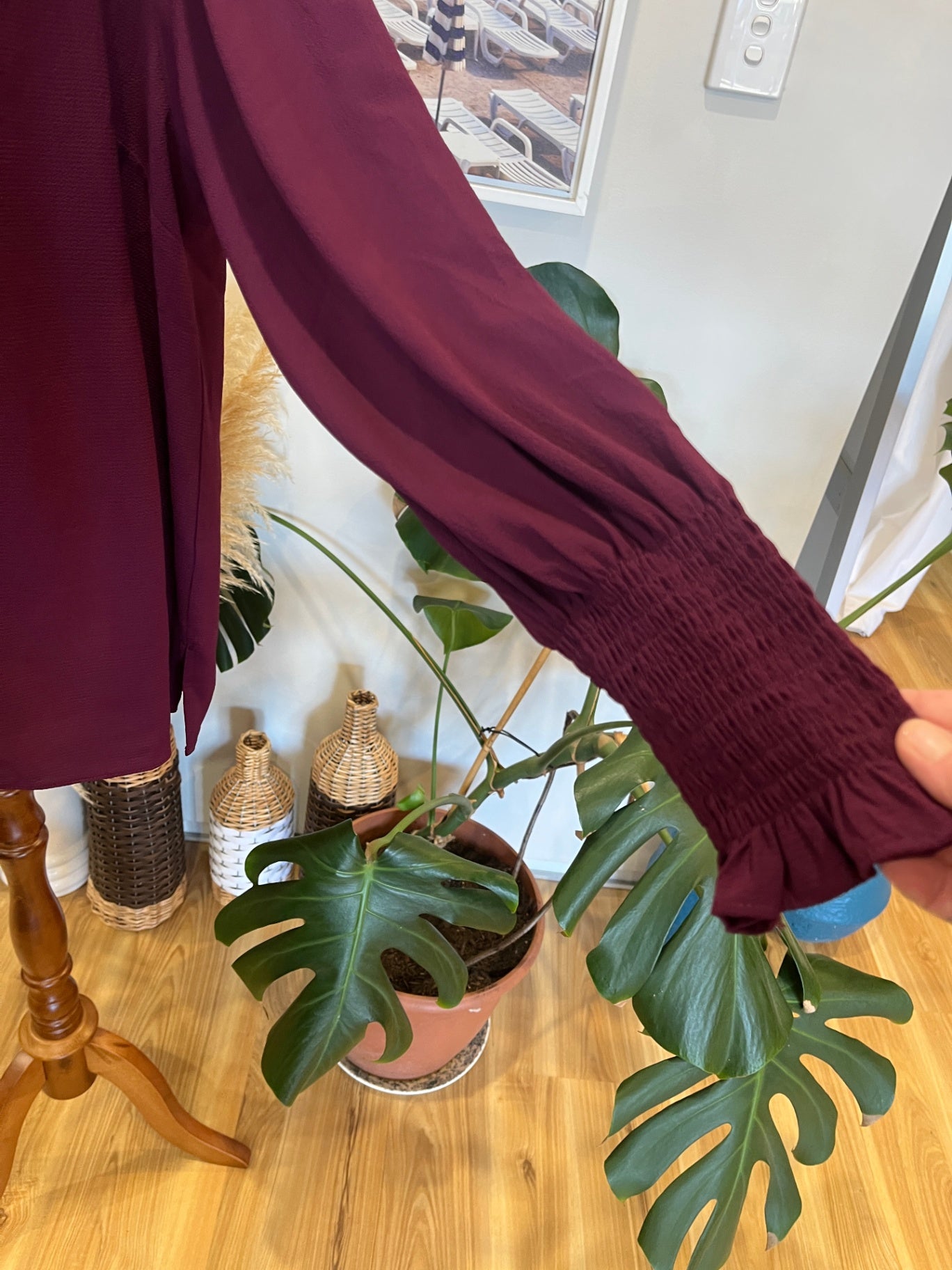 City Chic Burgundy Blouse Small