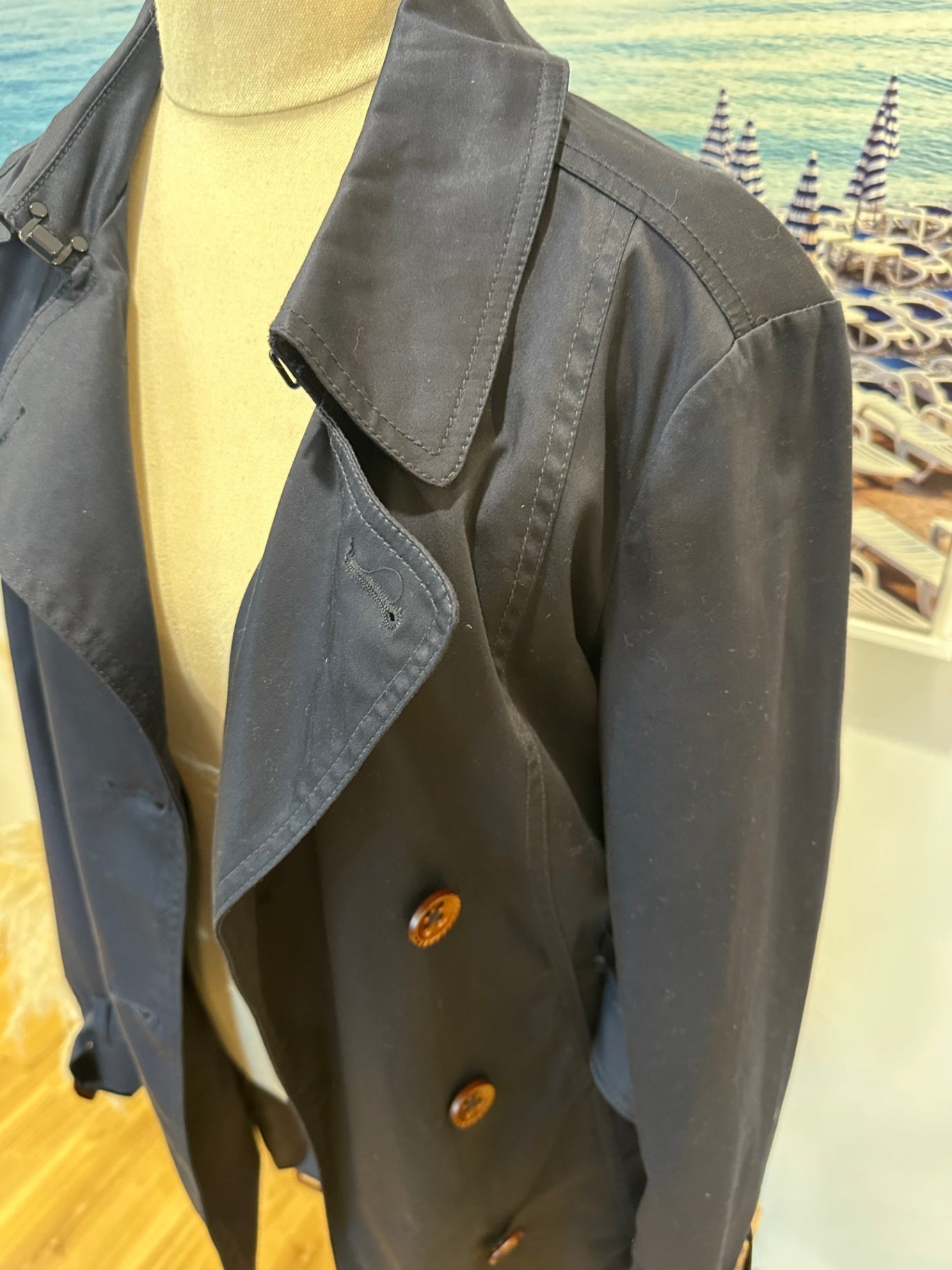 Esprit Trench Coat Navy Blue Size 12