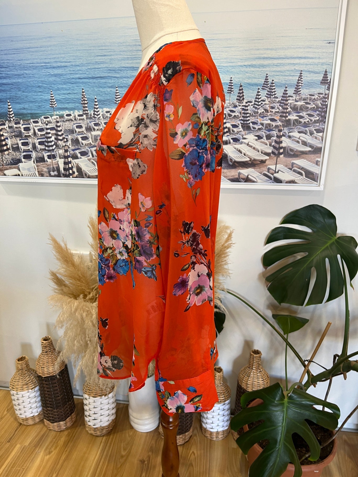 Wallis Orange Blouse Medium 100% Polyester