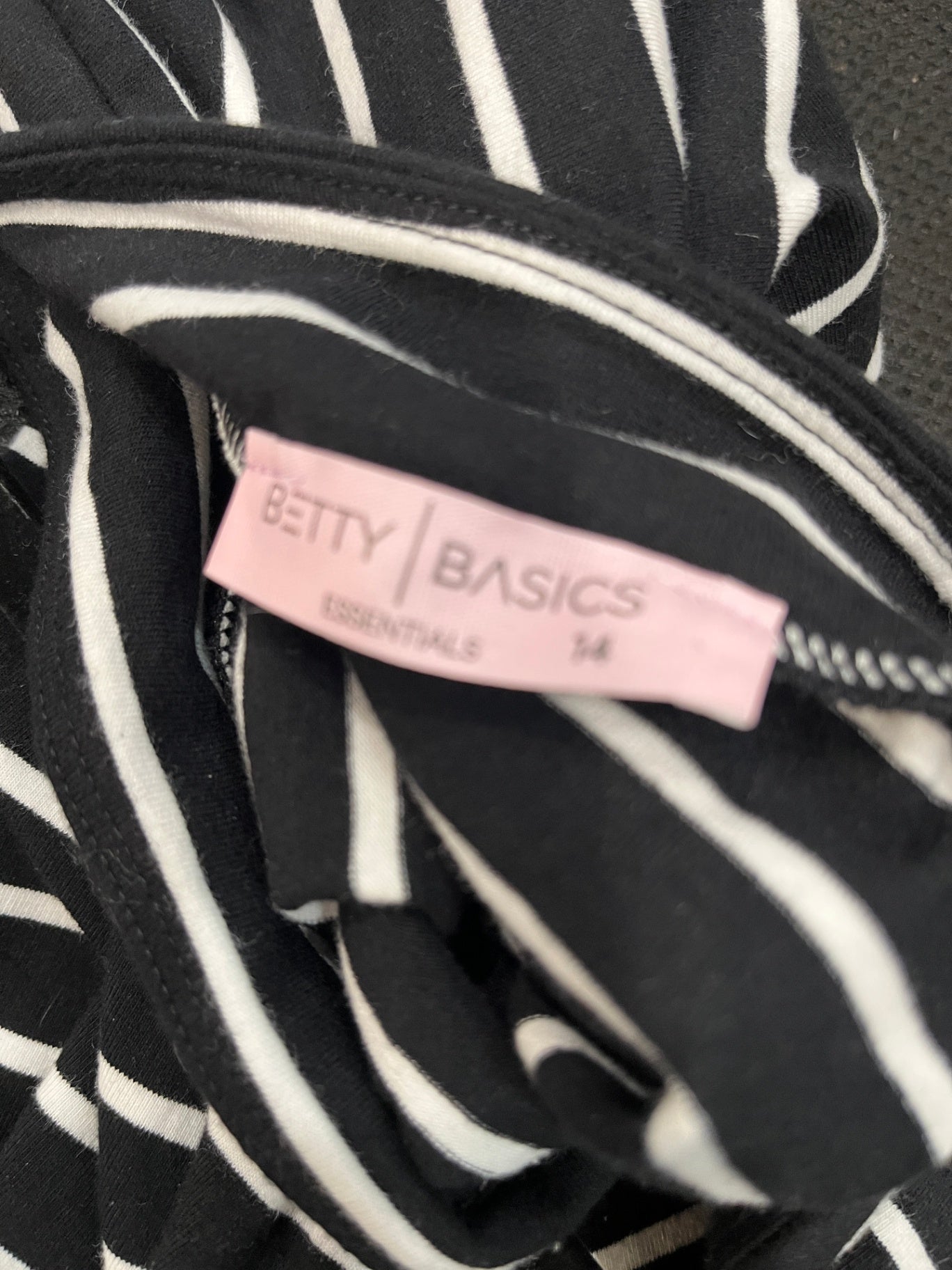 [SALE] Betty Basics Skirt Black and White Stripes Size 14