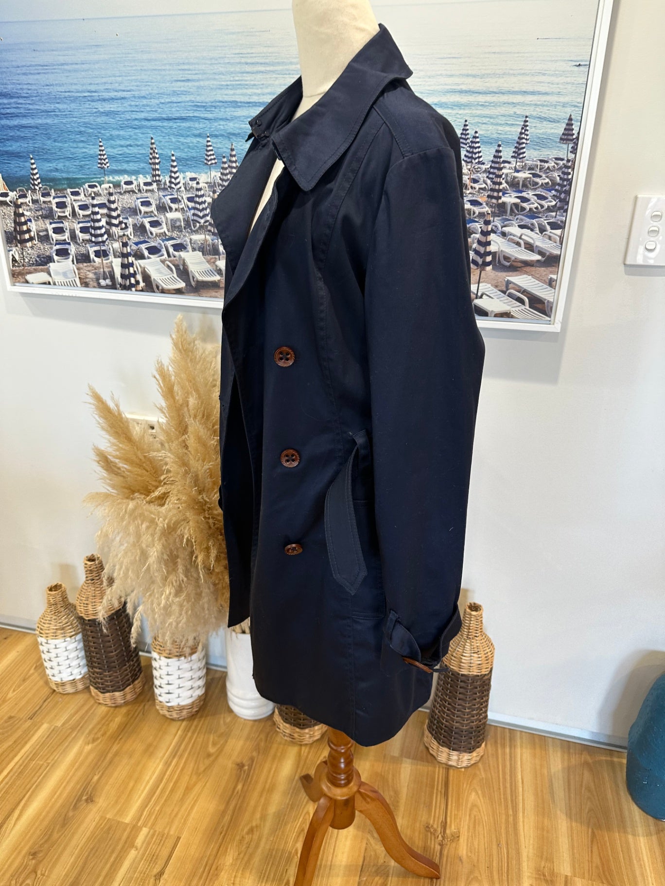 Esprit Trench Coat Navy Blue Size 12