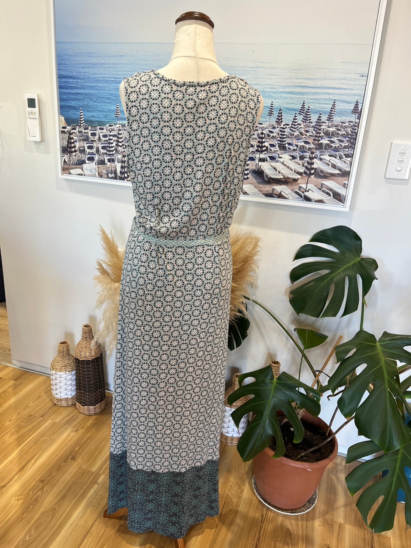 White Stuff Dress Aqua Boho Design Size 14