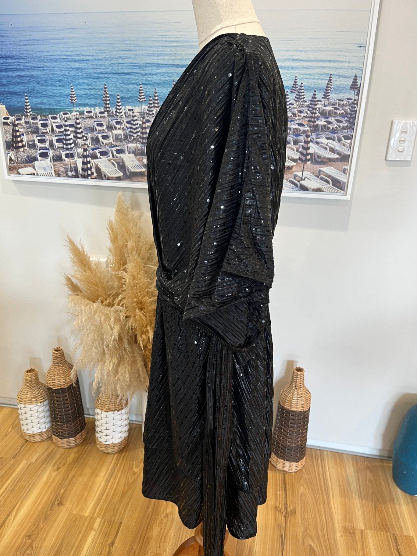 City Chic Black Sequin Dress Size 18