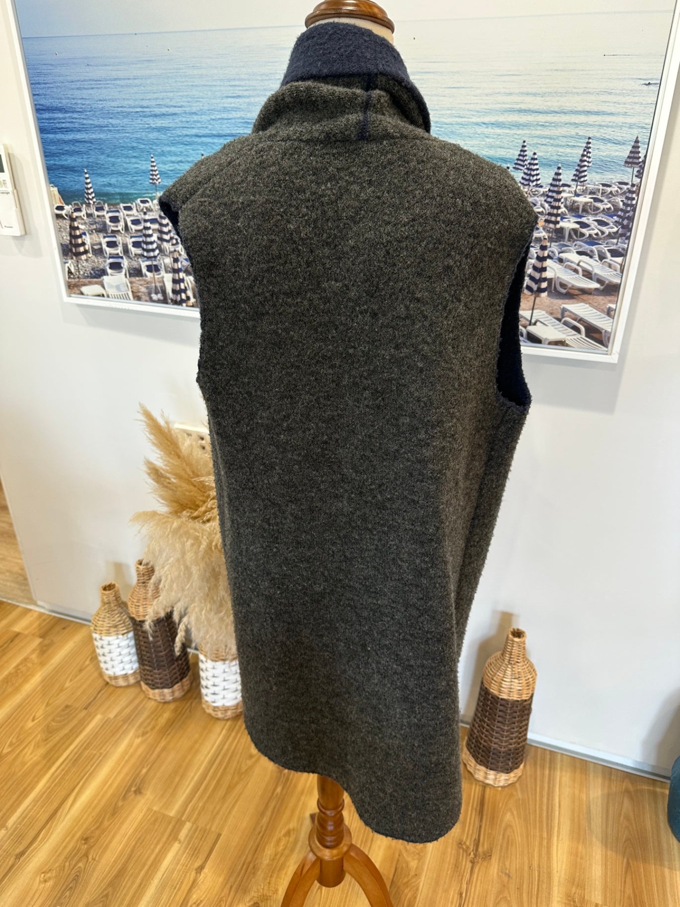 Grey and Navy Blue Vest