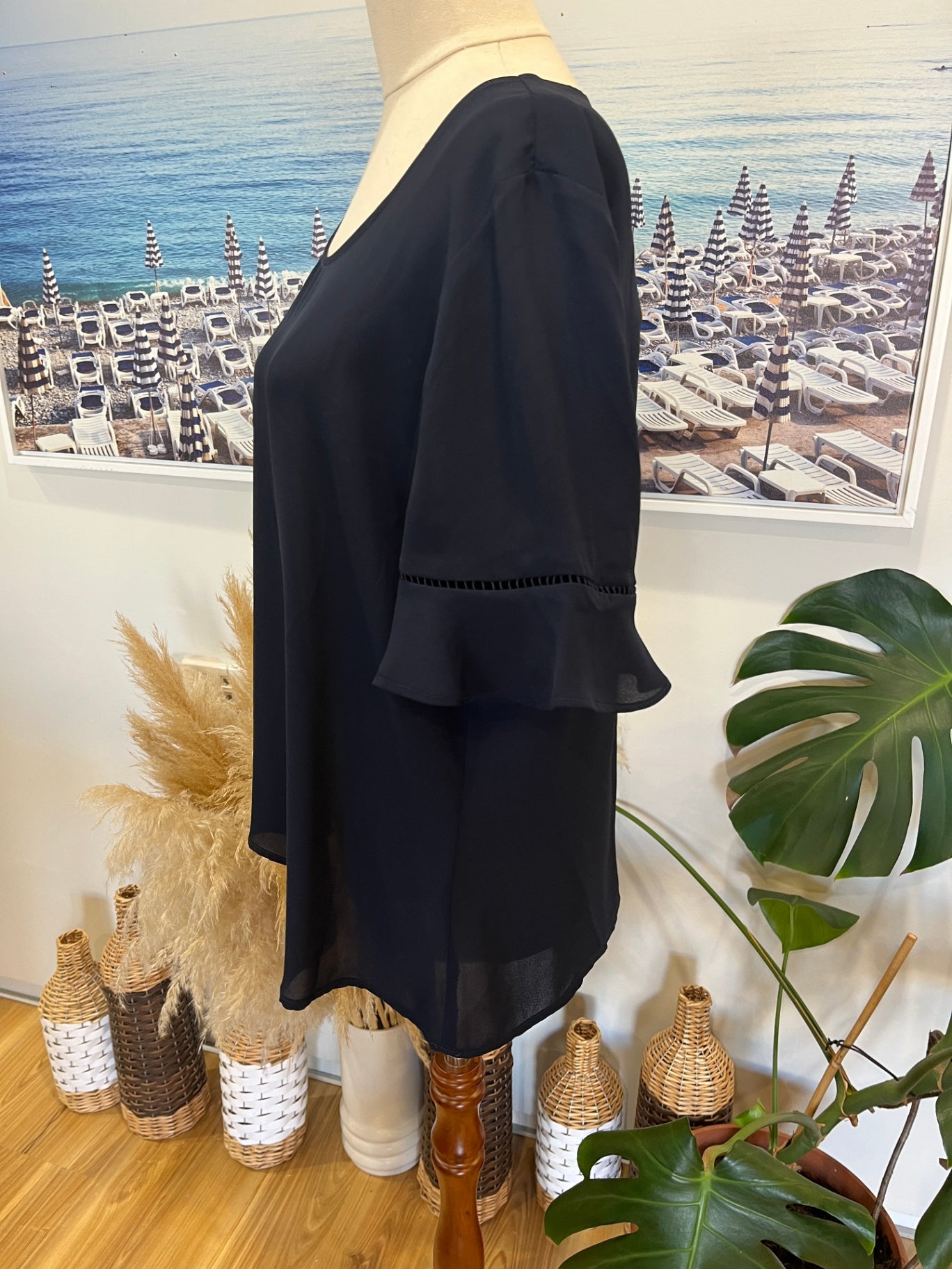 JACQUIE Navy Blouse Size 12