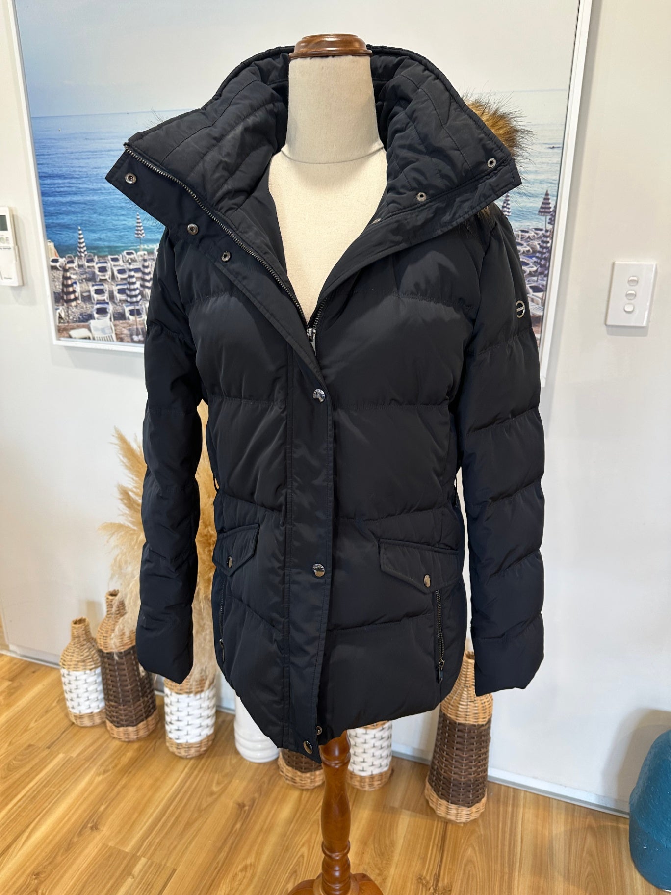 Esprit Navy Puffer Jacket Size 14 