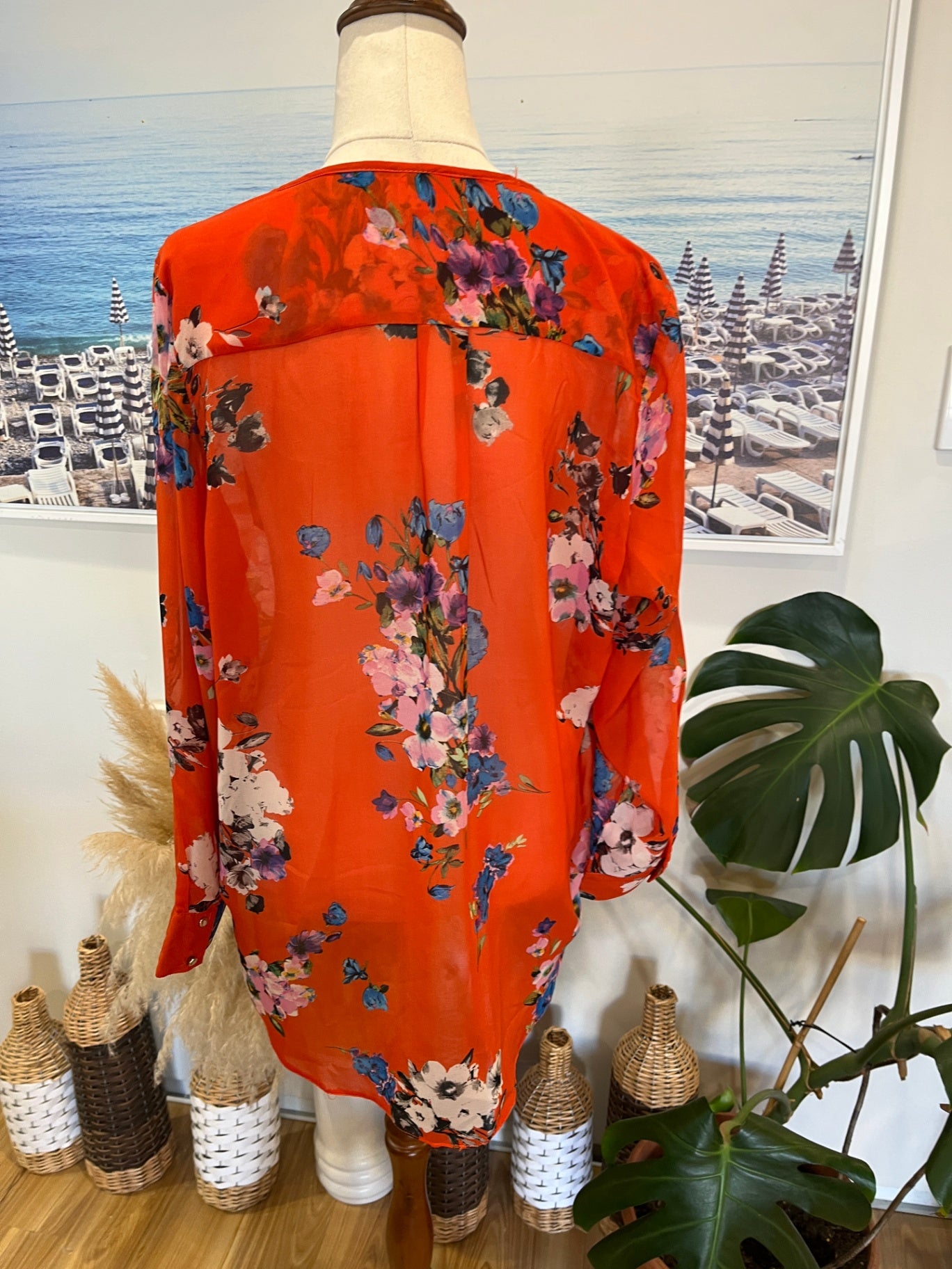 Wallis Orange Blouse Medium 100% Polyester