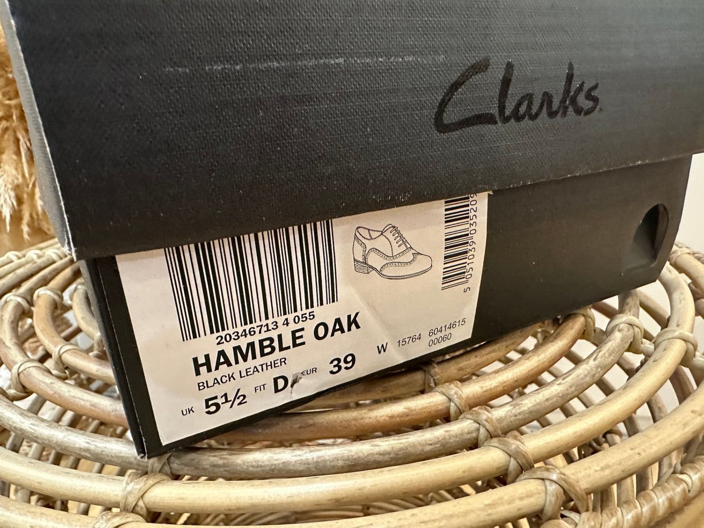 Clarks Black Shoes Size 39