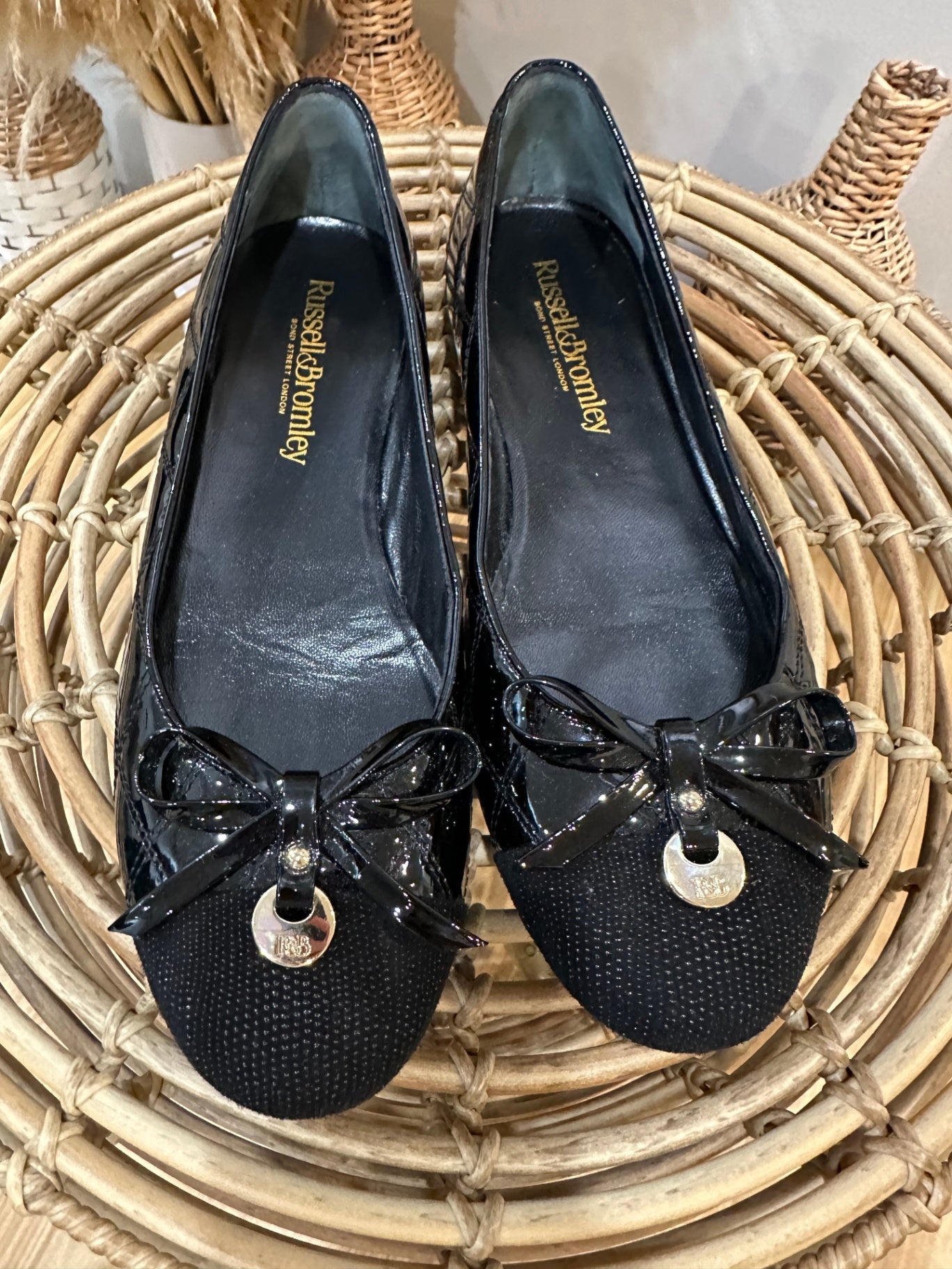 Russell & Bromley Black Ballet Flats 