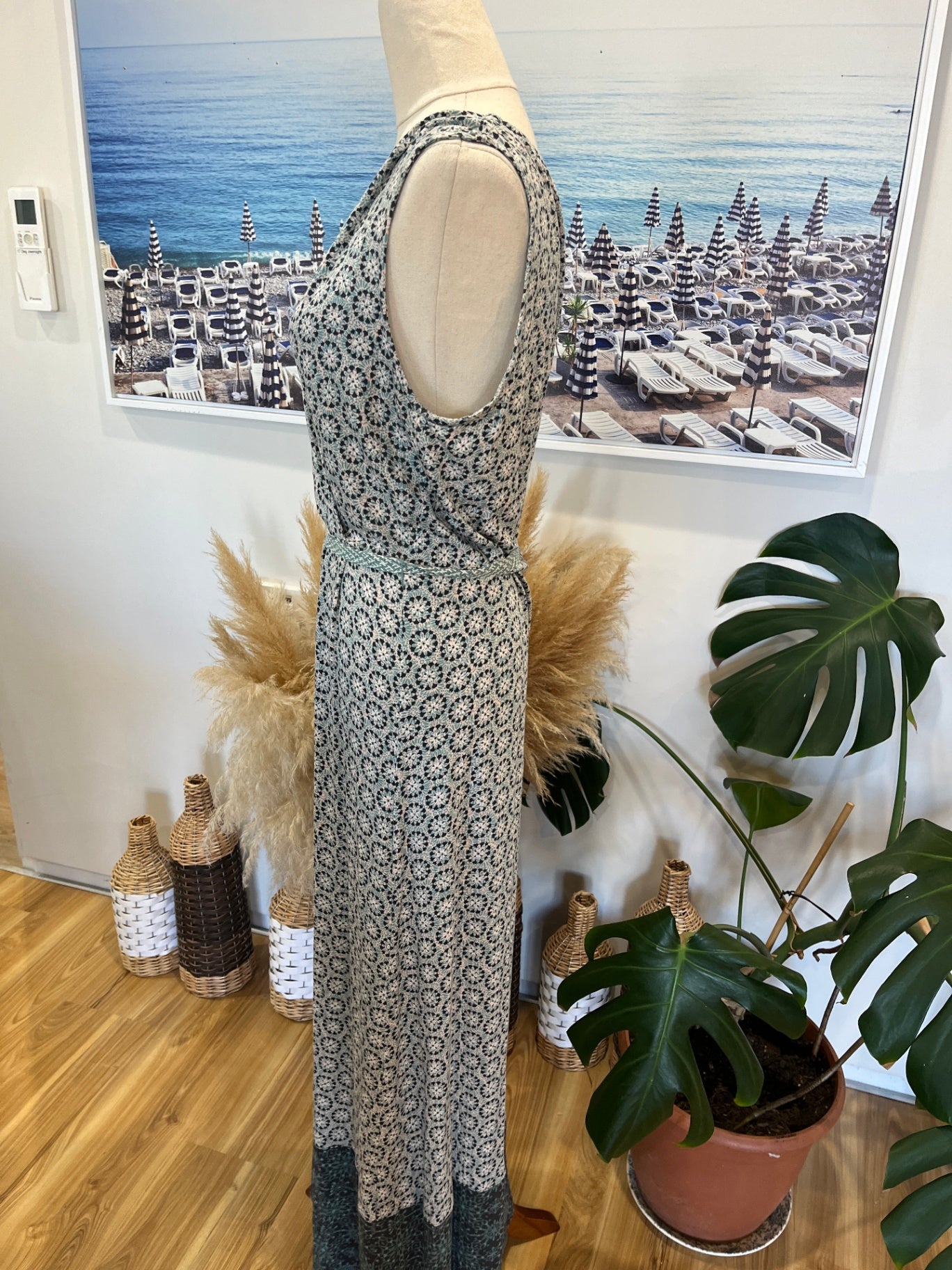 White Stuff Dress Aqua Boho Design Size 14