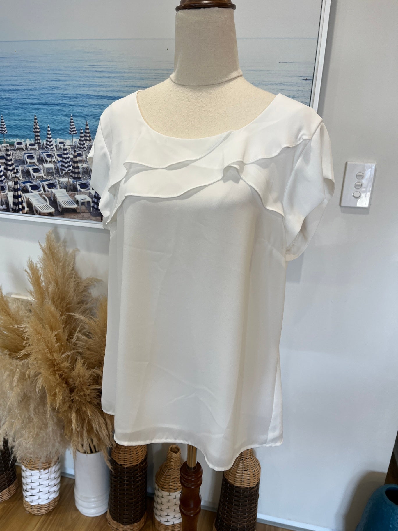 JACQUIE Blouse Cream/Off-white Size 12