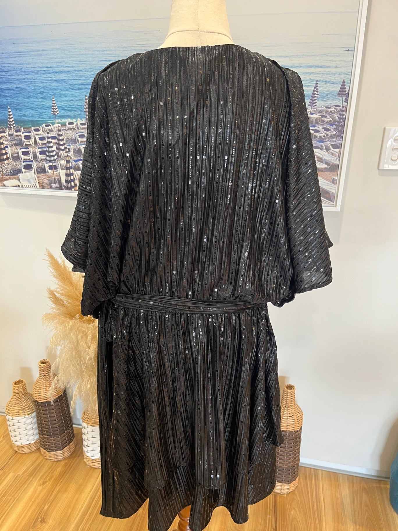 City Chic Black Sequin Dress Size 18