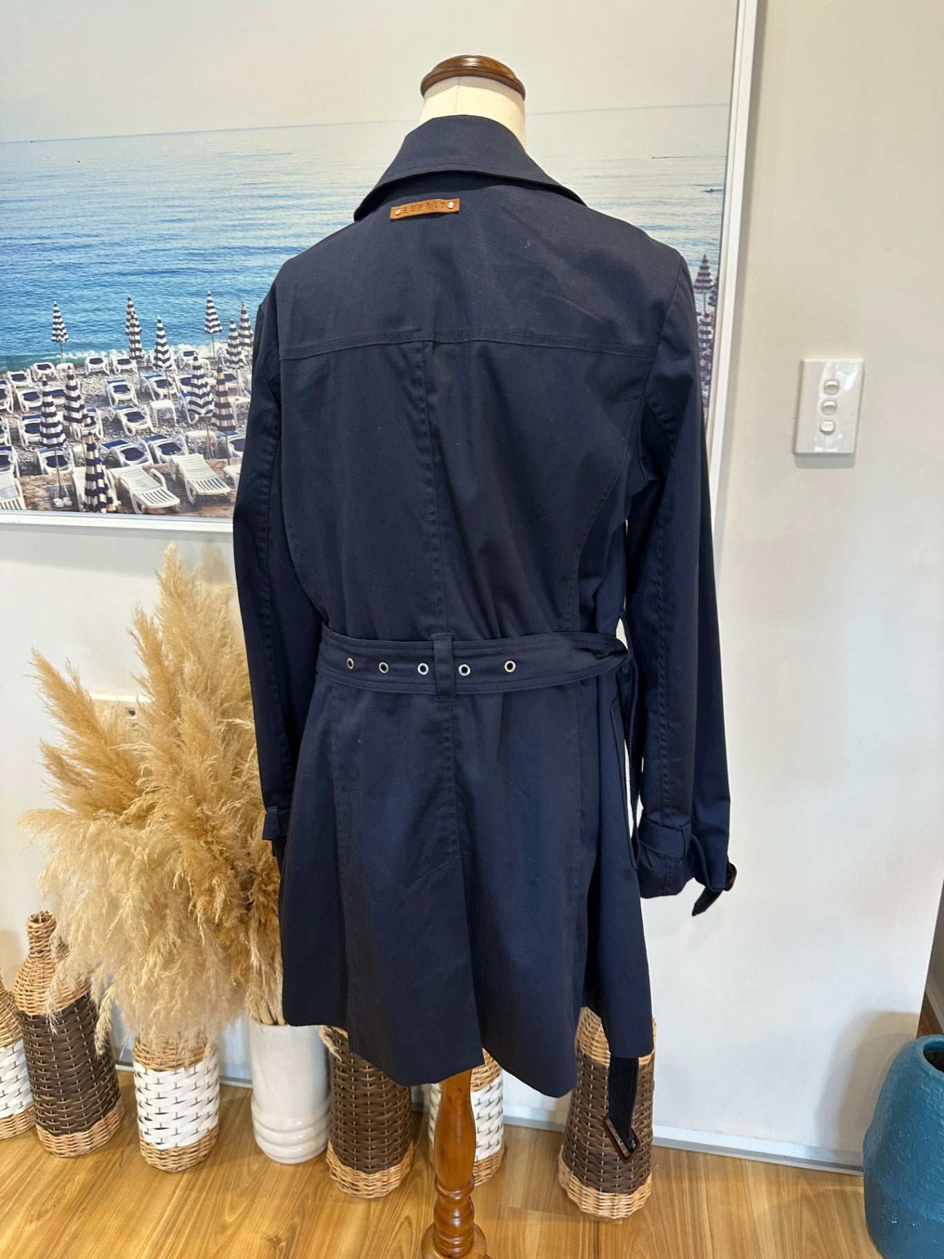Esprit Trench Coat Navy Blue Size 12