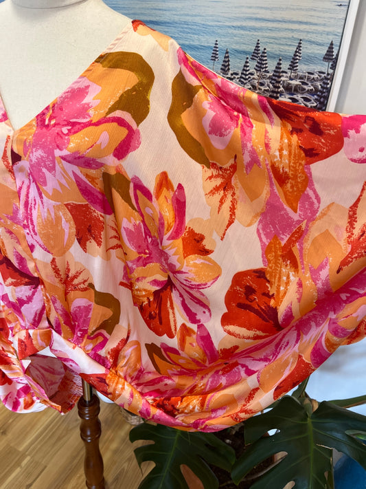 [SALE] Batwing Style Blouse Pink/Orange XL
