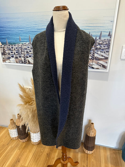 [SALE] Grey and Navy Blue Vest