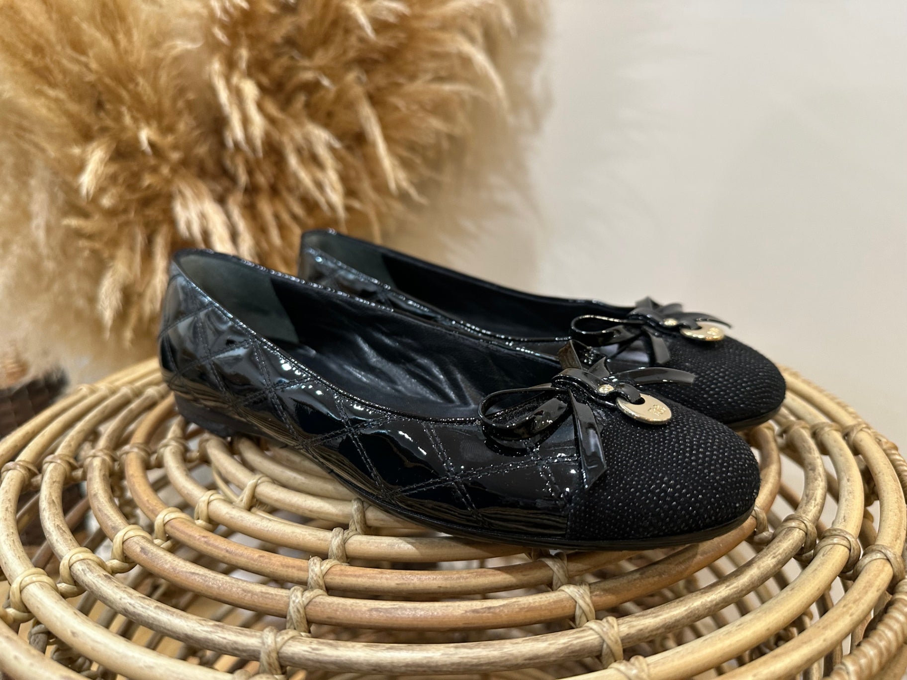 Russell & Bromley Black Ballet Flats 