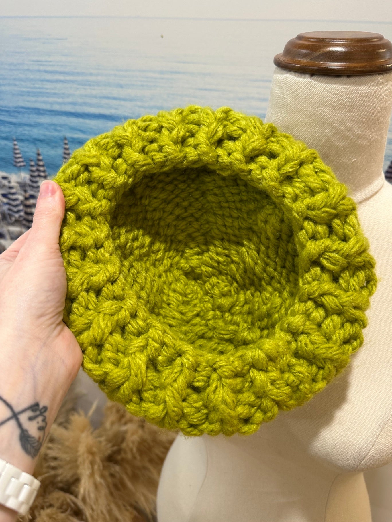 Hat Beret Green