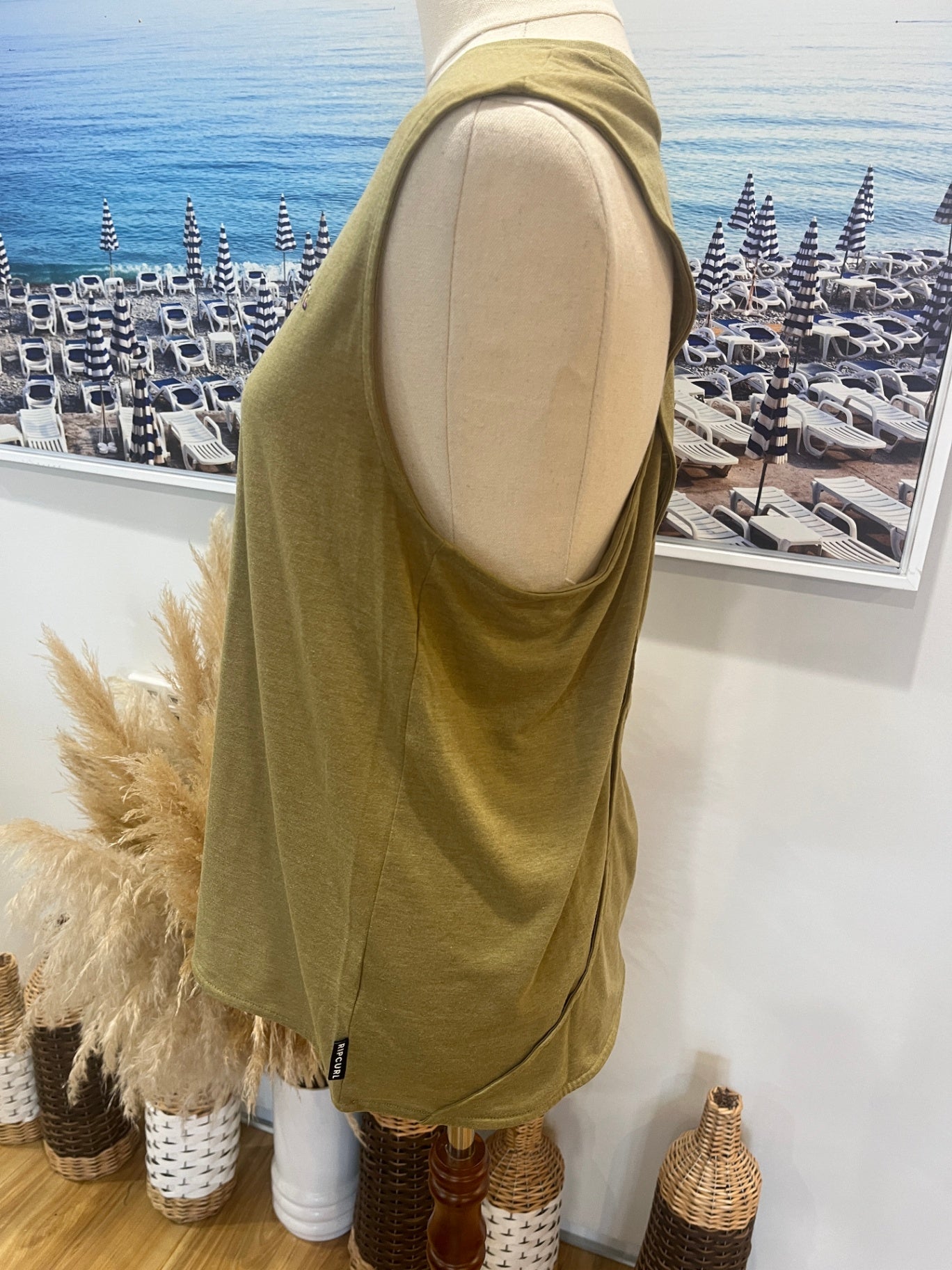 Rip Curl T-Shirt Sleeveless Light Khaki XS