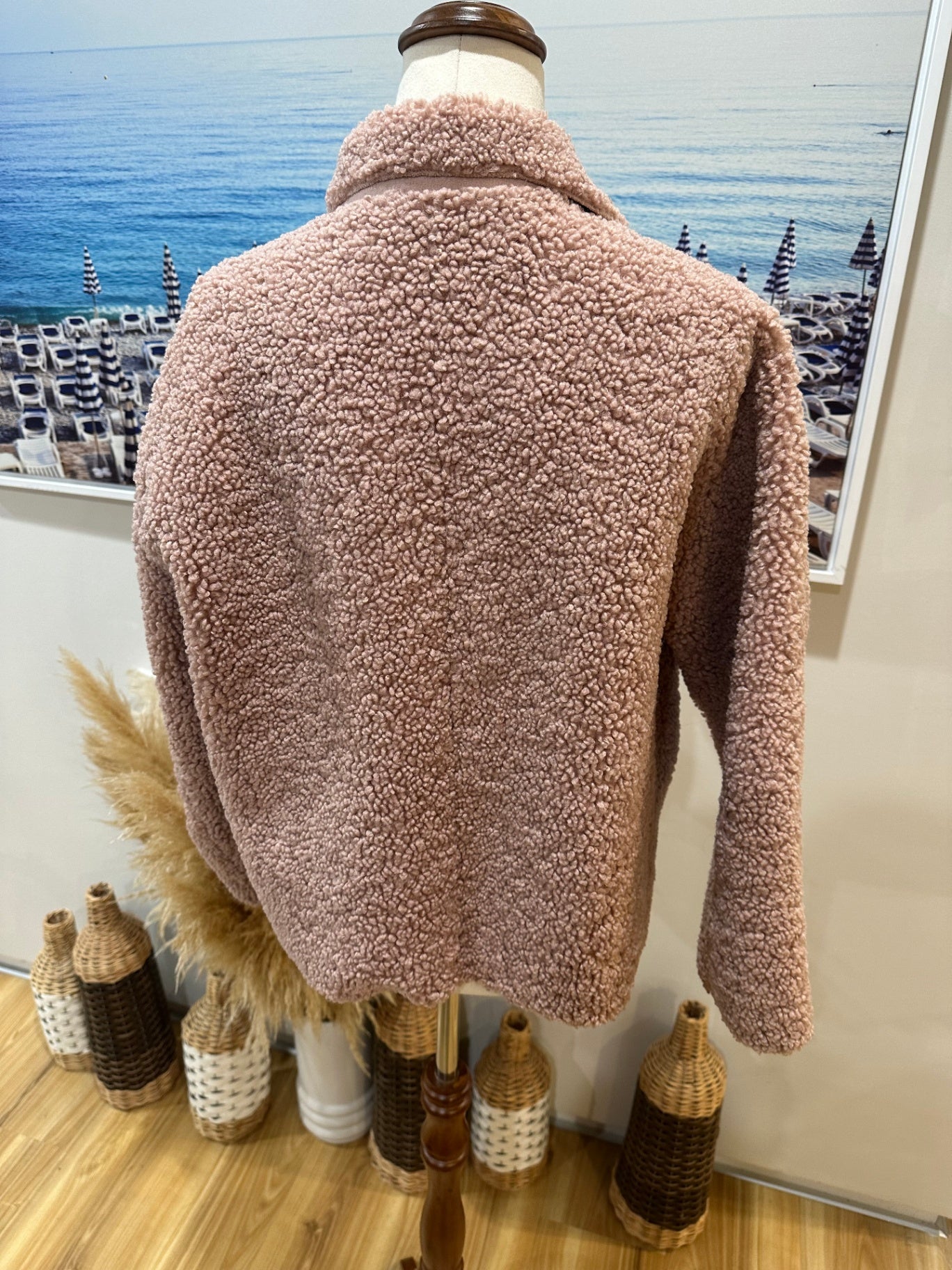 Teddy Coat Blush Pink