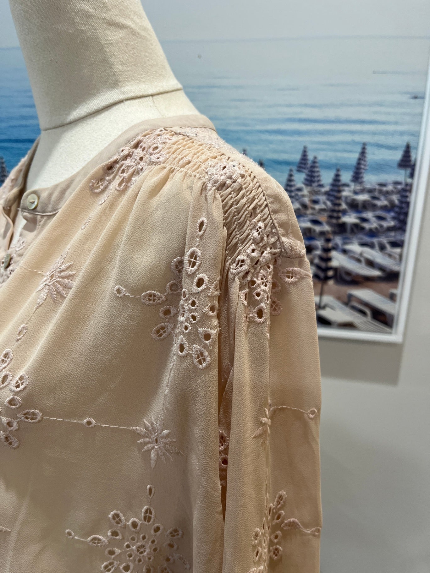 Whistle Long-sleeve blouse Pale Pink Size 14 
