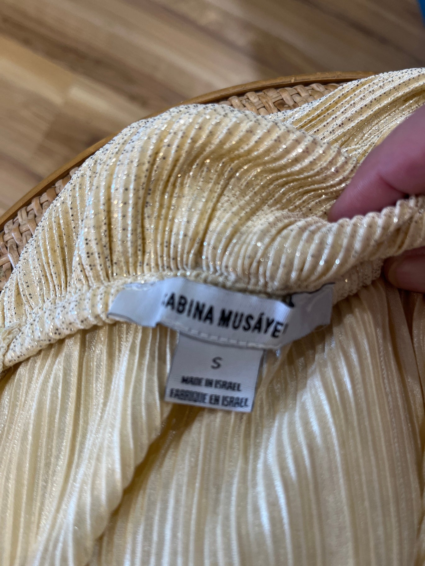 Sabina Musayev Gold Cocktail Dress S