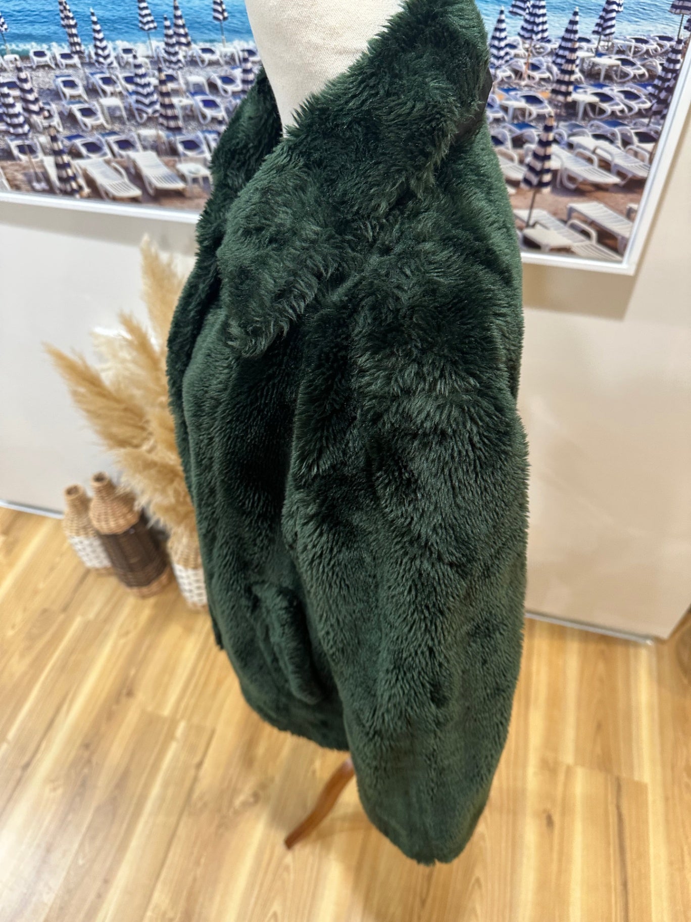 Glassons Fur Coat Green Medium 