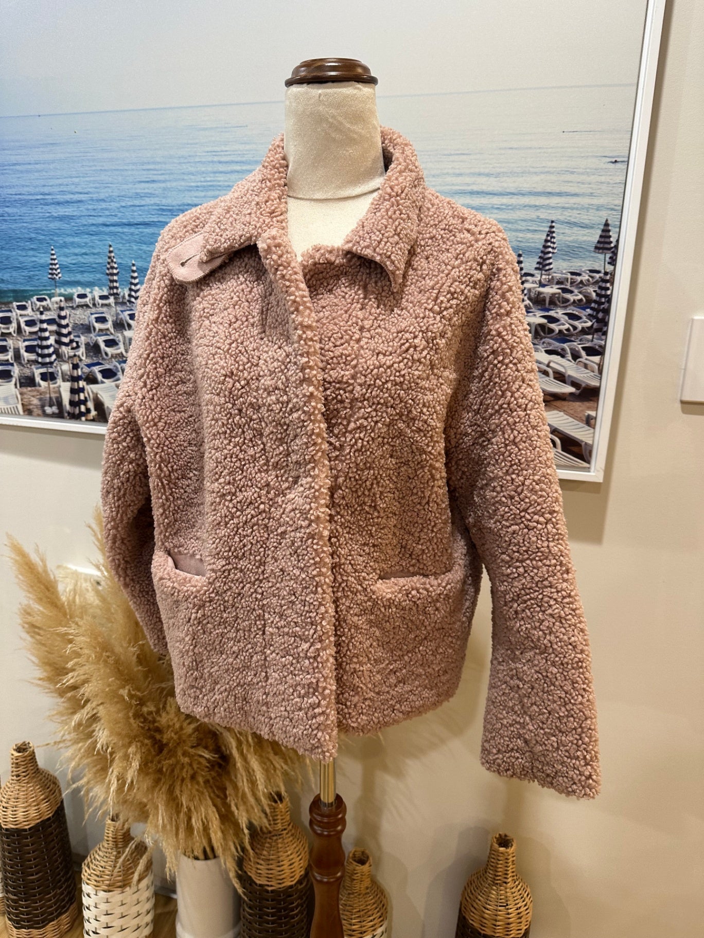 Teddy Coat Blush Pink