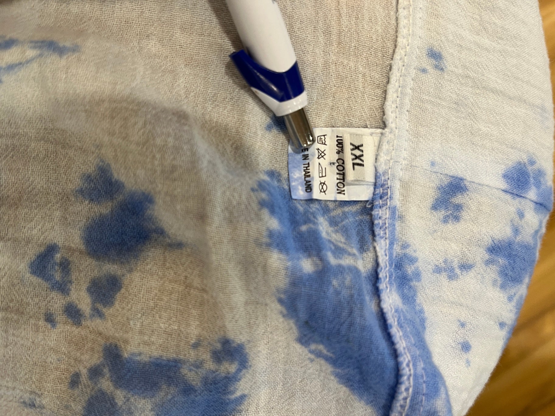Hooded Top Long-sleeve White and Blue XXL