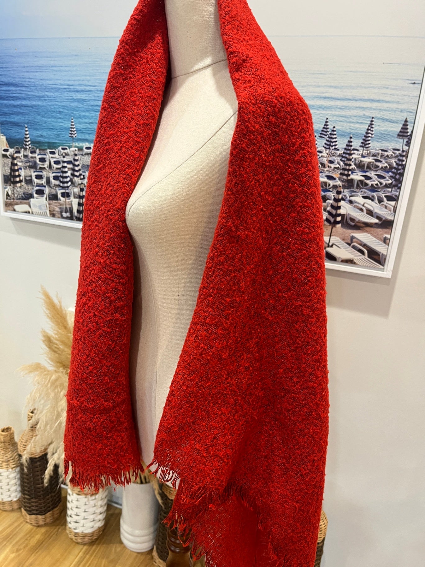 Burnt Orange Red Scarf