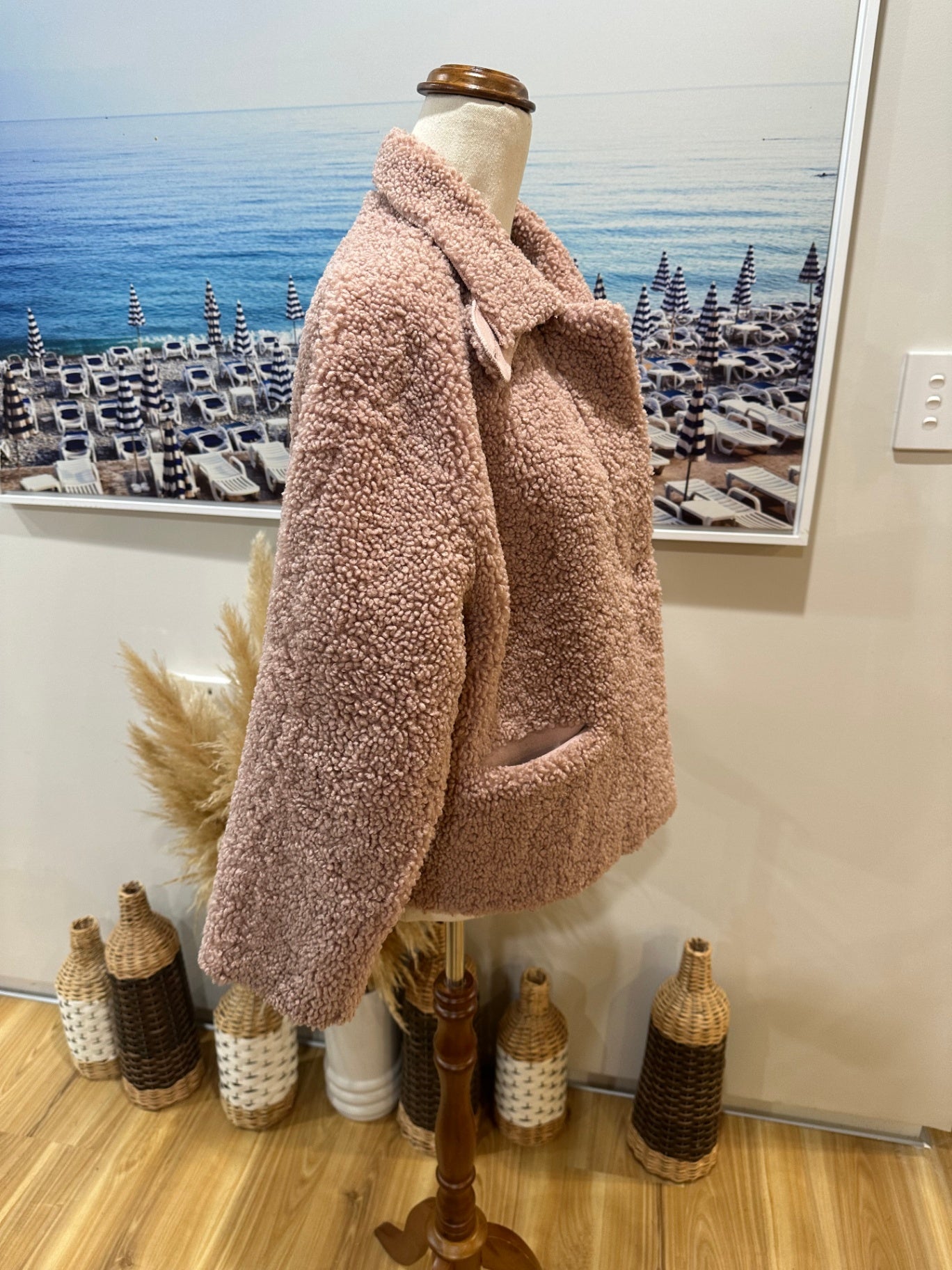 Teddy Coat Blush Pink