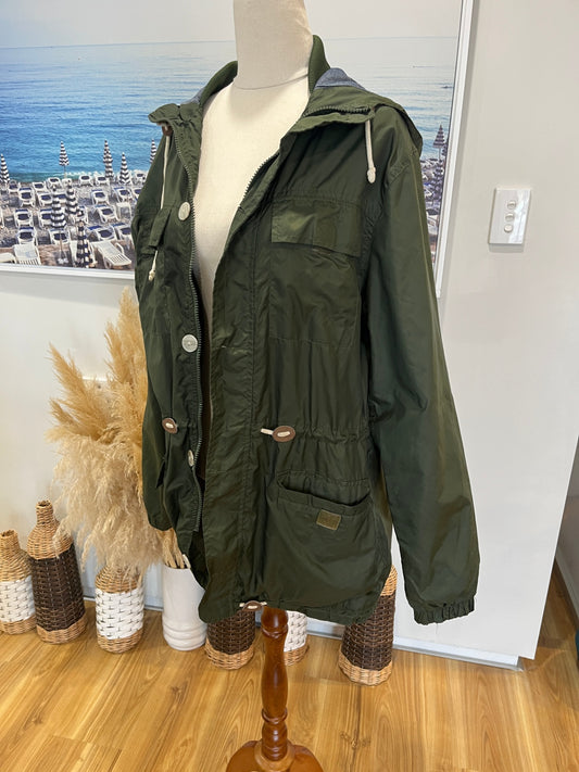 Hooded Jacket Khaki Green Medium 